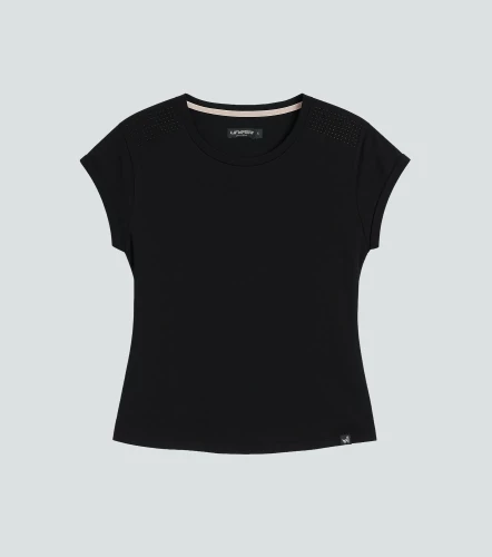 Lorain T Shirt Unicolor Con Piedreria En Hombro UnserNG