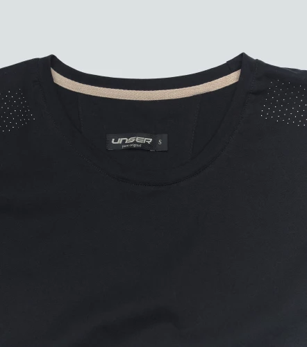 Lorain T Shirt Unicolor Con Piedreria En Hombro UnserNG