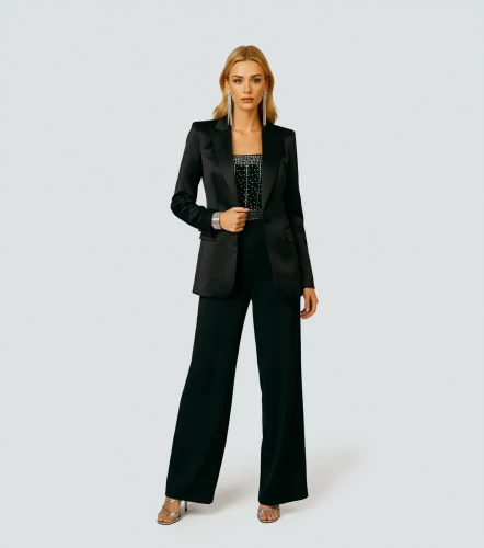 Enterizo Con Adornos Plateados DerekNG