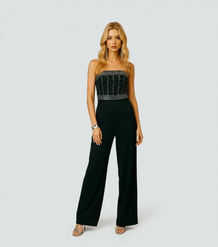 Enterizo Con Adornos Plateados DerekNG