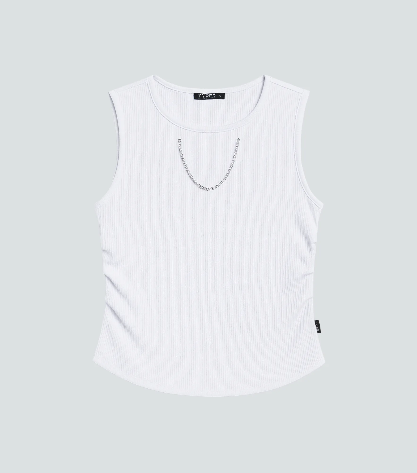 Allen Blusa Slim Asimetrica Cuello Bandeja Con Ojales Y Cadena Typer 835628