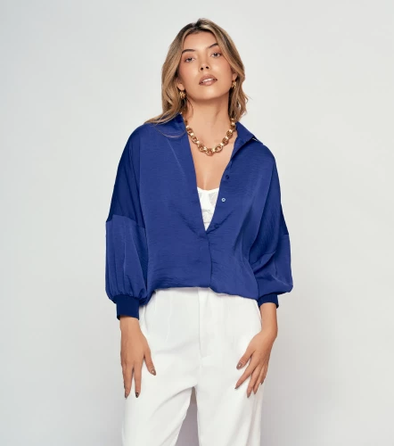 Blusa Camisera Para Mujer Unicolor Manga Ranglan DerekAY