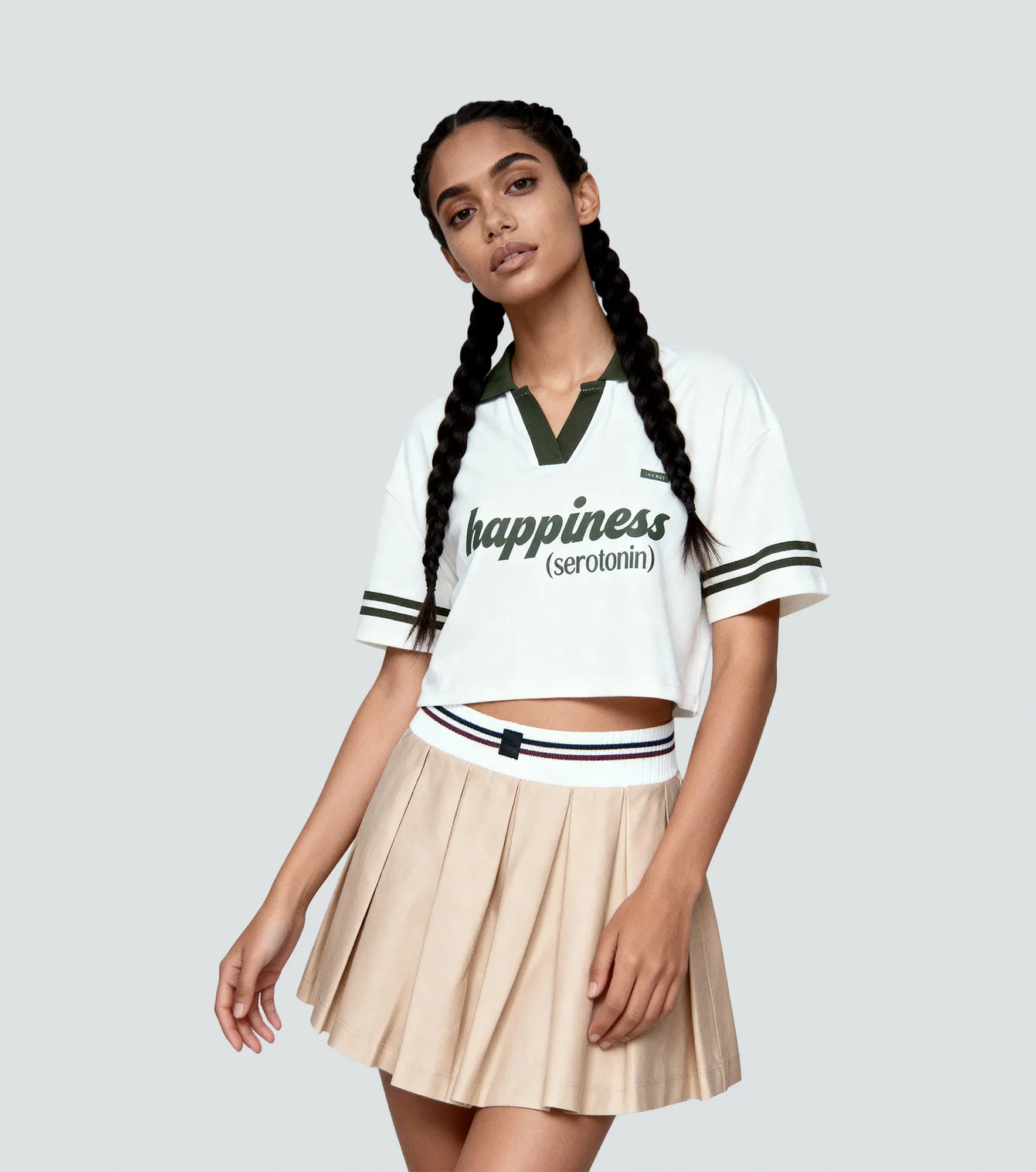 Nohe Blusa Crop Tipo Polo Estampada TyperVD