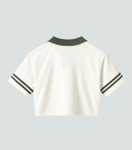 Nohe Blusa Crop Tipo Polo Estampada TyperVD