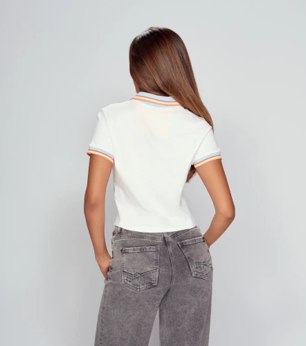 Salma Blusa Polo Con Cuello Y Punos Tejidos UnserBL