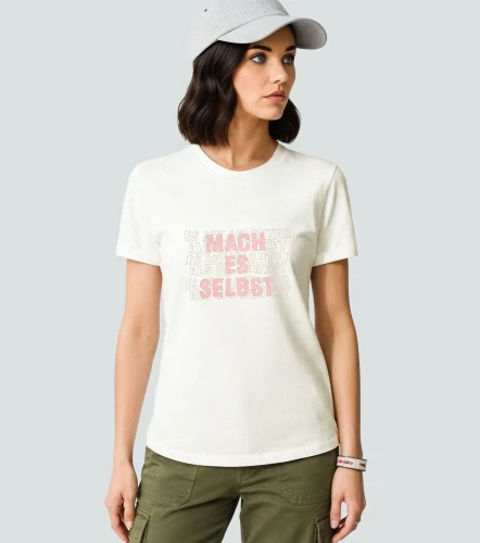 Yenny Blusa T Shirt Cuello Redondo Con Estampado UnserCR