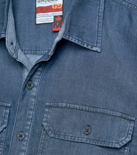 Yves Camisa En Denim Masculina GroggyAZ