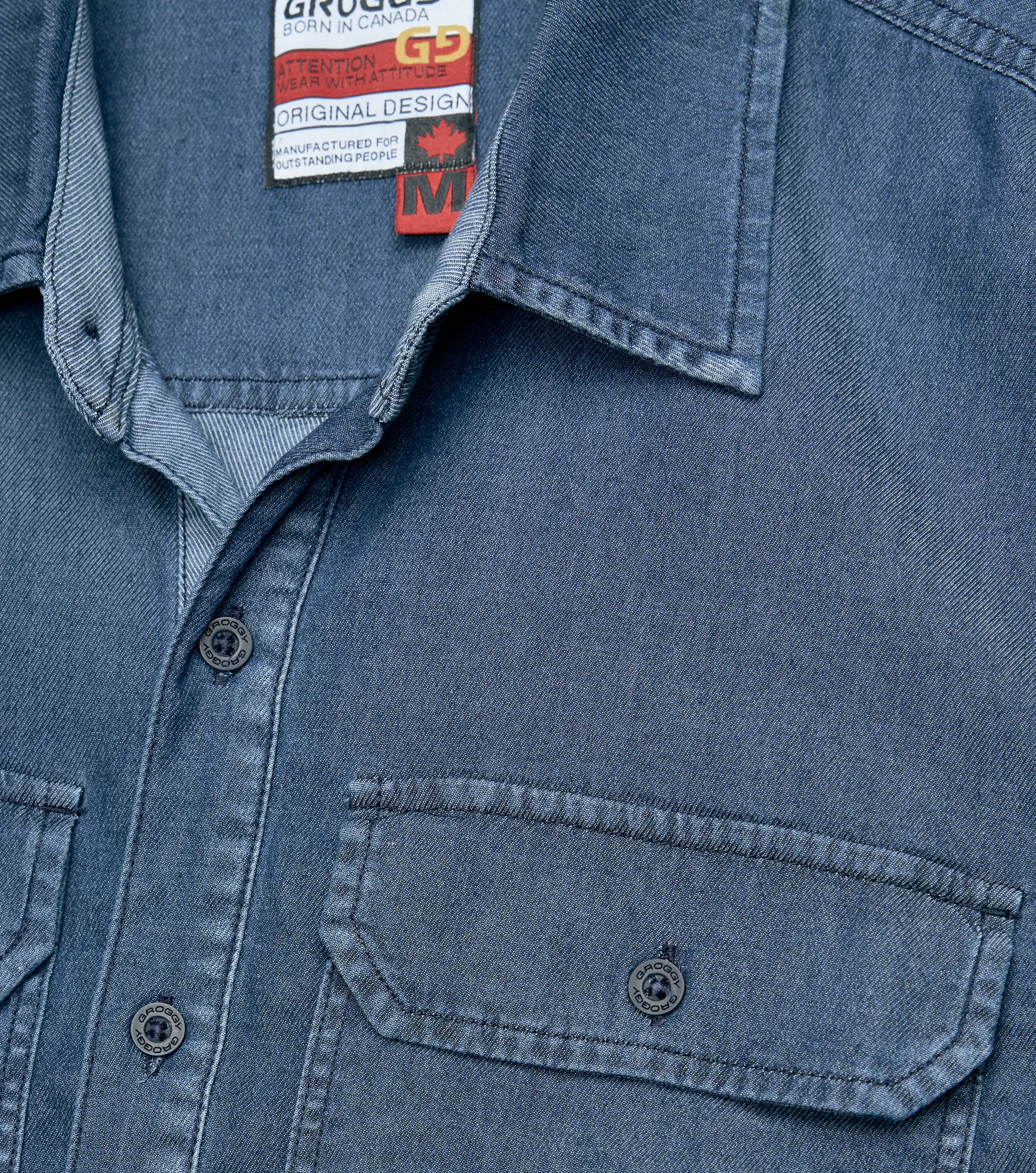 Yves Camisa En Denim Masculina Groggy 834703 AZ