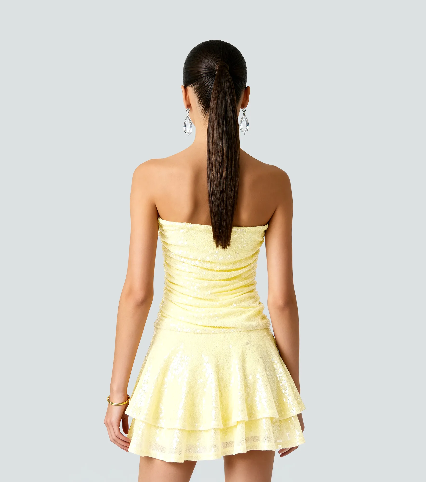 Vestido Strapless Corto Unicolor Derek 837954 AM