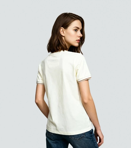 Martina Blusa T Shirt Unicolor Con Tejidos En Puno Y Estampado UnserAR