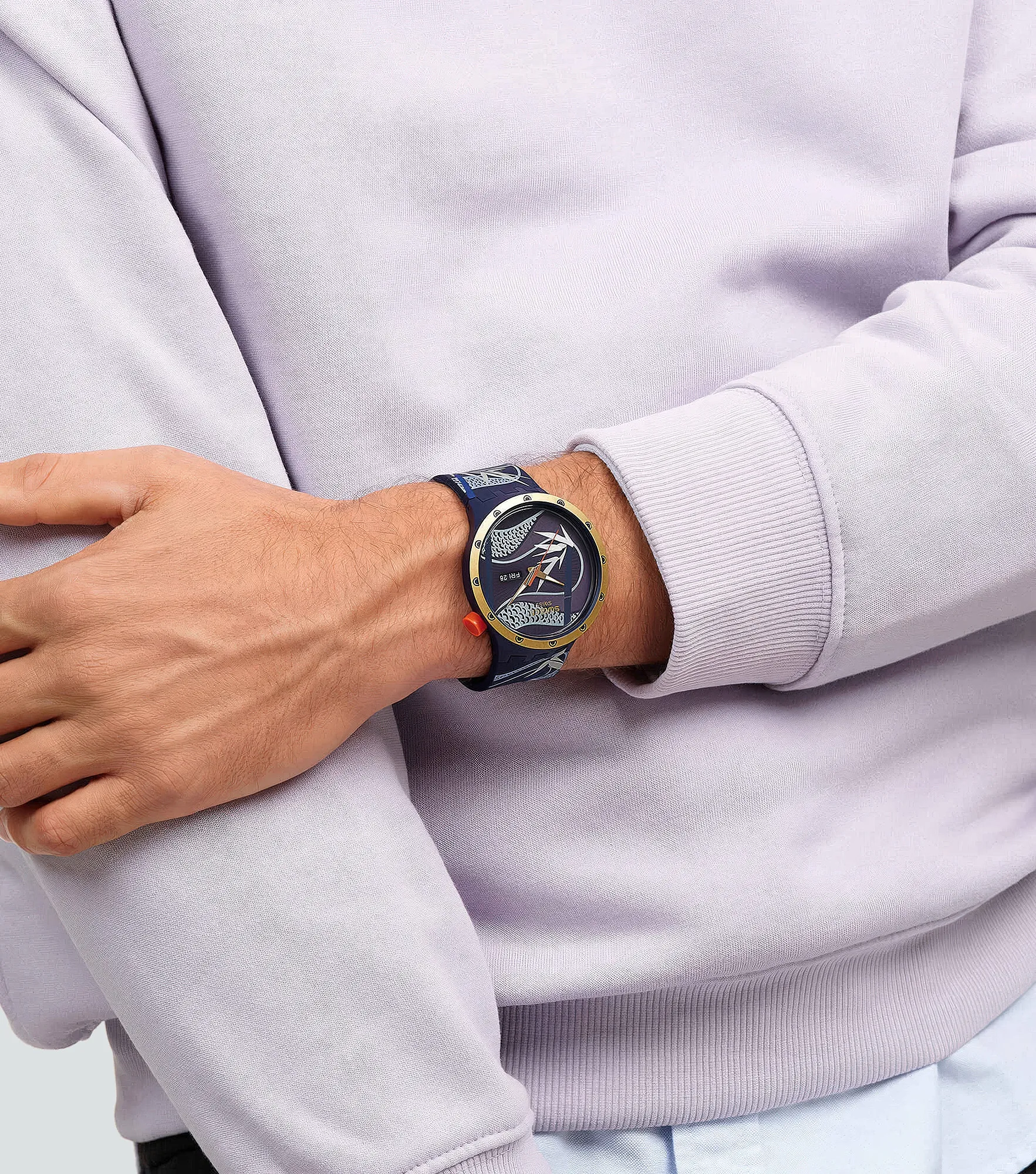 Reloj Swatch Blue And Golden Lithe Dancer 132114 AZ