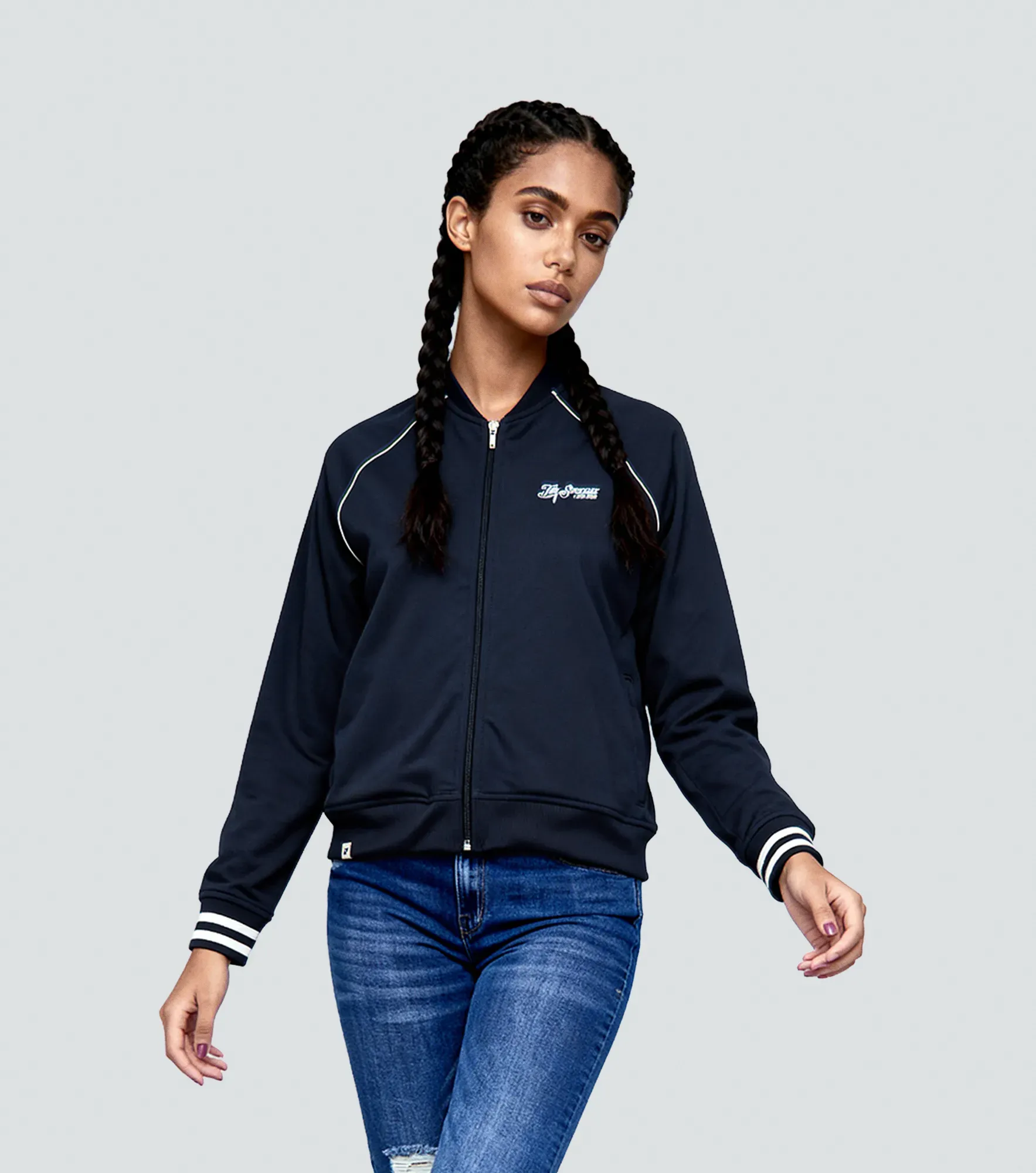 Zoe Buzo Unicolor Con Vivo En Tono Contraste Y Estampado UnserAV