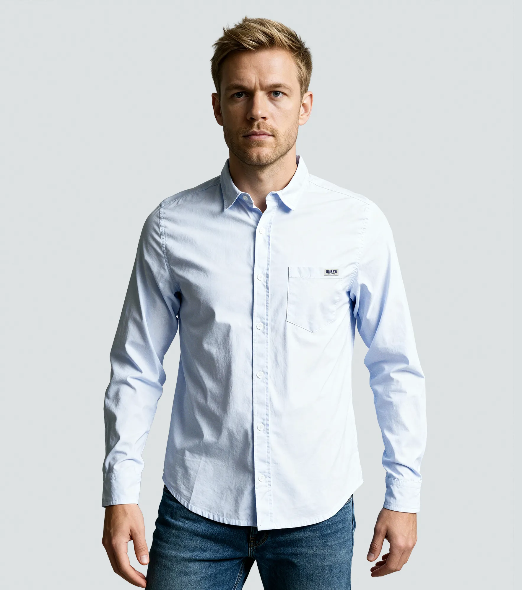 Slim Camilo Camisa M L Unicolor Unser 836141 BL