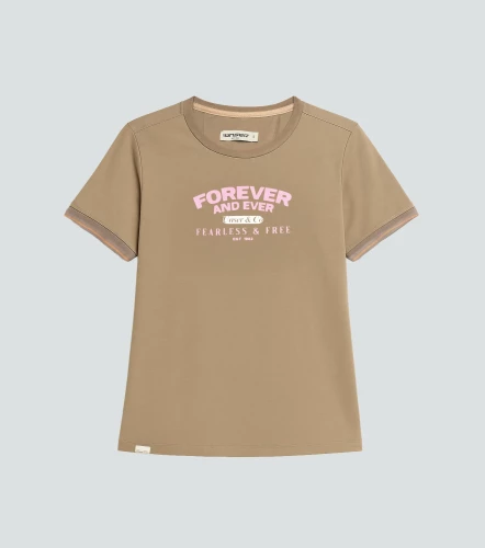 Martina Blusa T Shirt Unicolor Con Tejidos En Puno Y Estampado UnserKQ