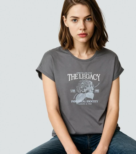 Aitana Blusa T Shirt Unicolor Con Estampado En Delantero UnserGR