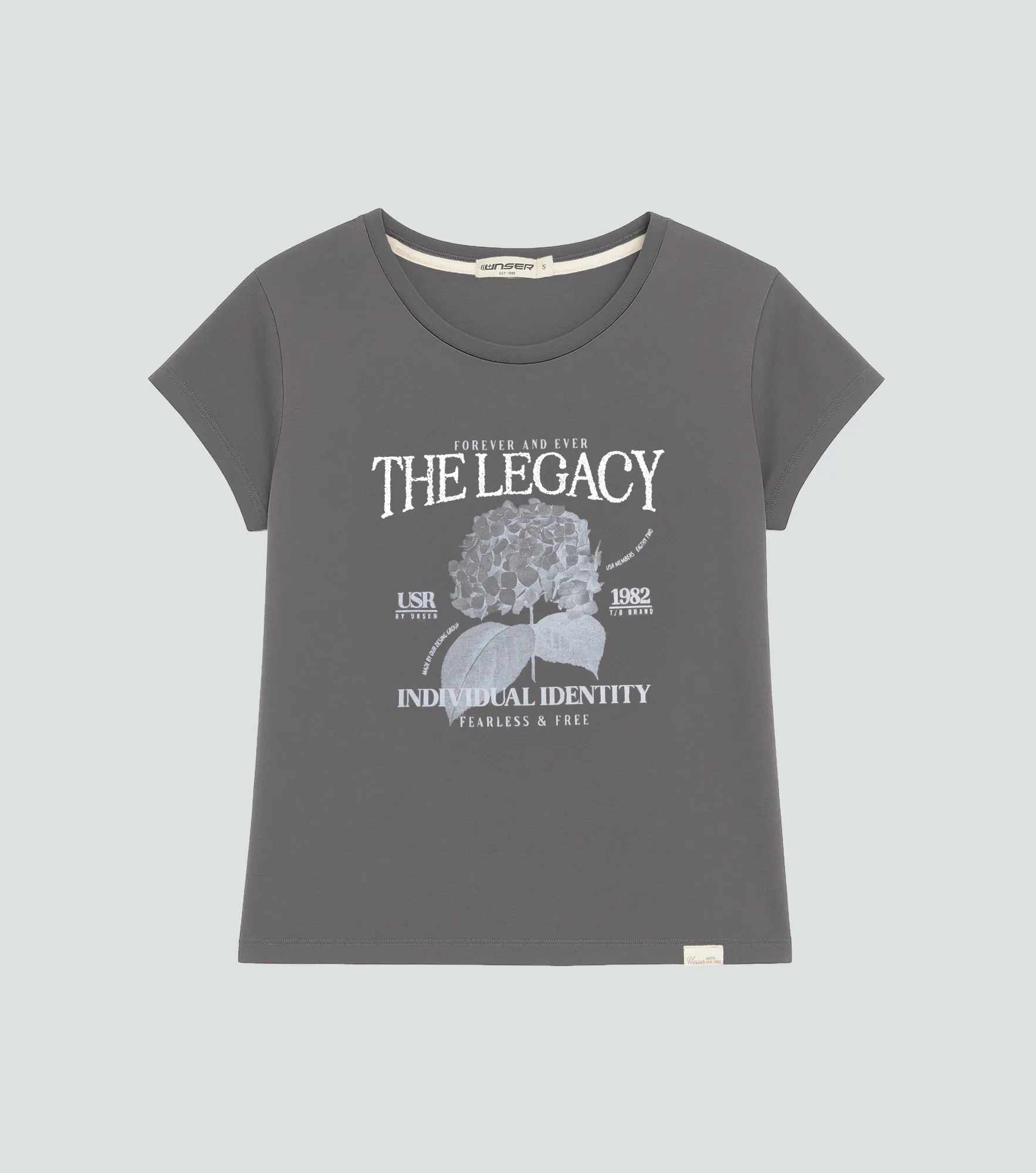 Aitana Blusa T Shirt Unicolor Con Estampado En Delantero Unser 832639 GR