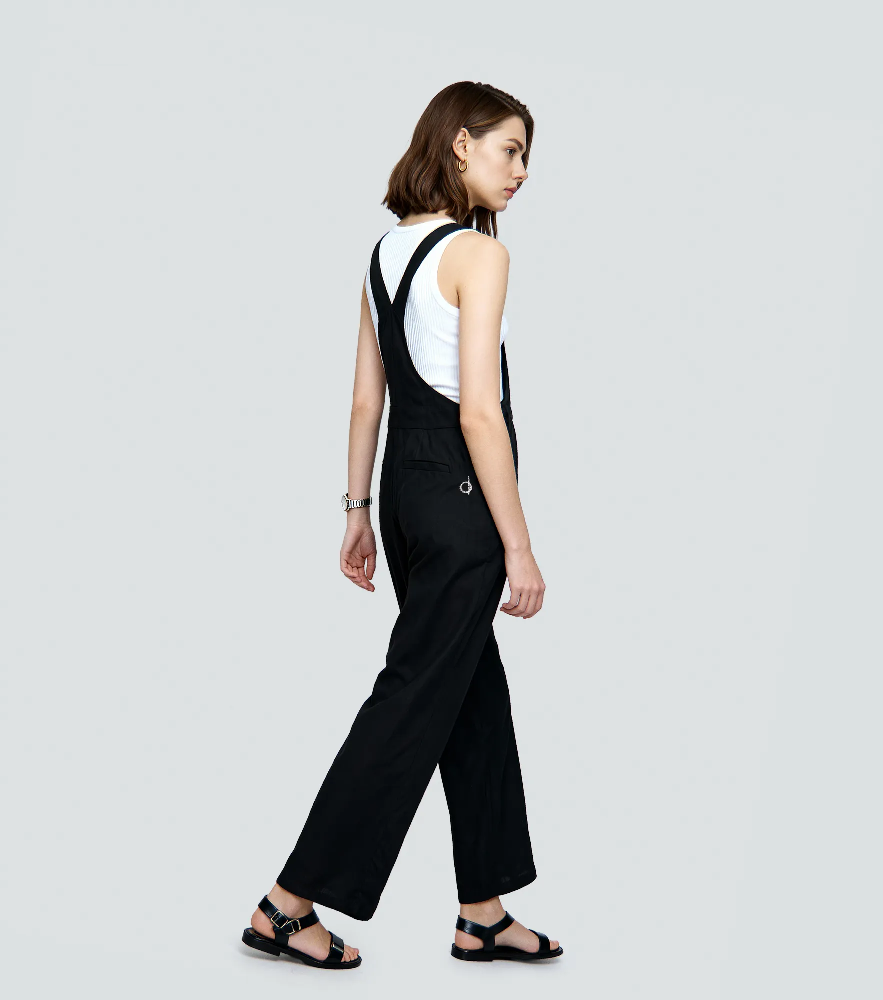 Overol Para Mujer Pantalon En Lino Unicolor Derek 834897 NG