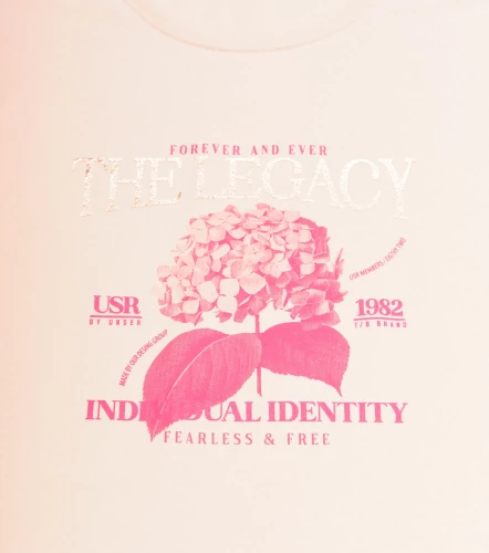 Aitana Blusa T Shirt Unicolor Con Estampado En Delantero UnserRS