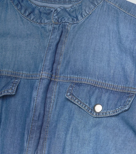 Adela Enterizo En Denim Manga Larga En Pantalon UnserAZ