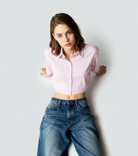 Blusa Camisera Manga Larga Para Mujer De Rayas Y Brillos DerekRS