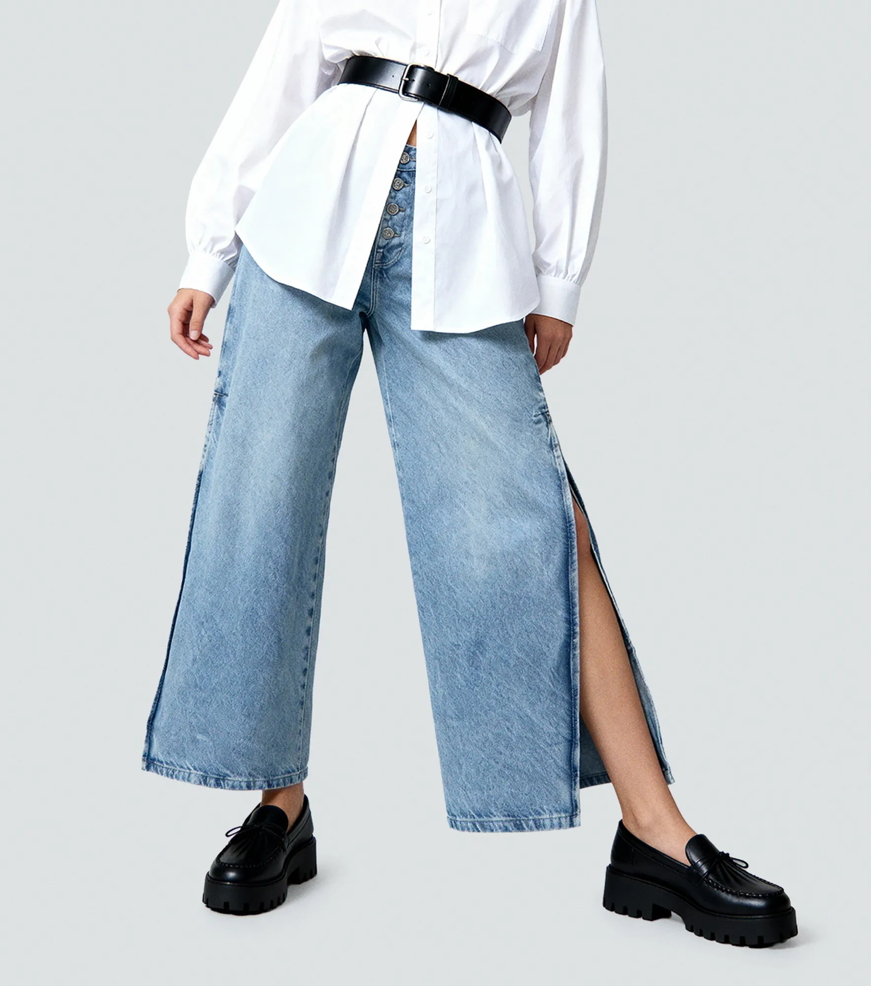 Maya Jean Tipo Culotte Con Botones En Jota Typer 823578