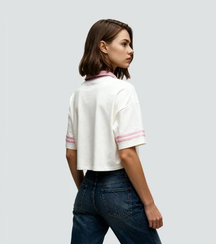 Nohe Blusa Crop Tipo Polo Estampada TyperRS