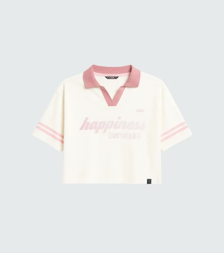 Nohe Blusa Crop Tipo Polo Estampada TyperRS