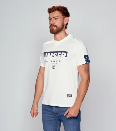 Slim Matias T Shirt Unicolor Con Estampado UnserBL