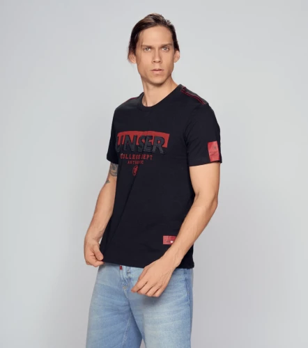 Slim Matias T Shirt Unicolor Con Estampado UnserNG