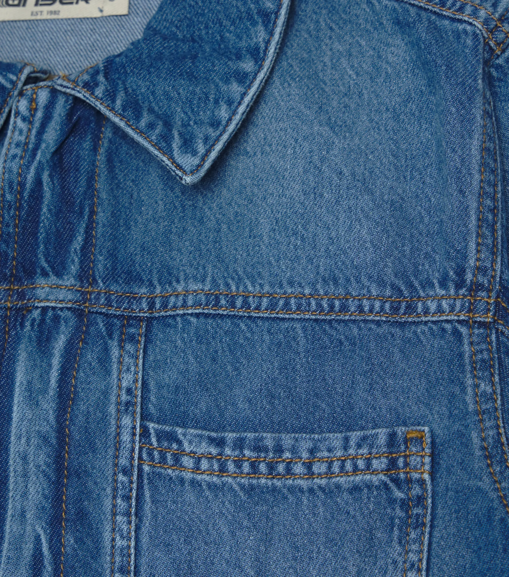 Larissa Enterizo Denim Manga 3 4 Con Cortes Y Bolsillos Unser 831711 AZ