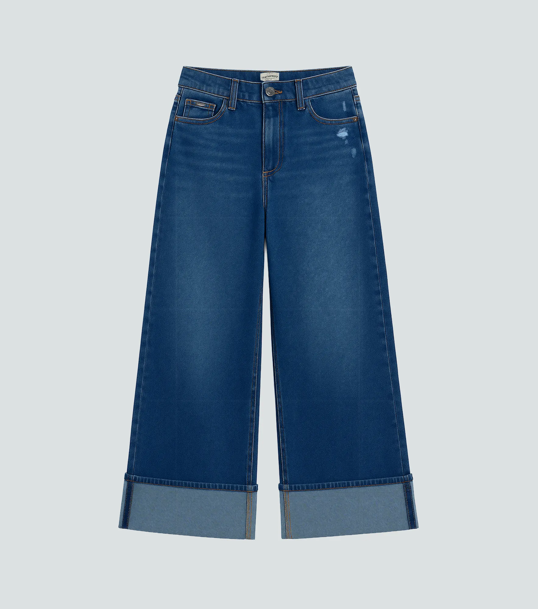 Bernes Flor Jean Cinco Bolsillos Con Bota Doblada Unser 836187 AZ