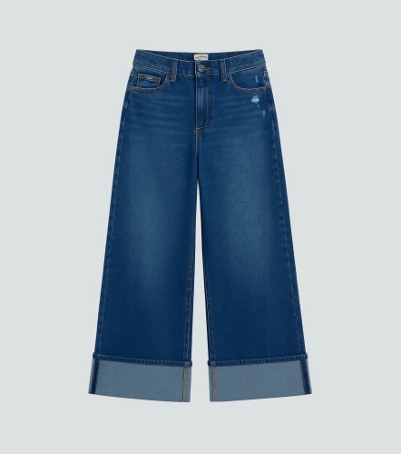 Bernes Flor Jean Cinco Bolsillos Con Bota Doblada UnserAZ