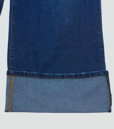 Bernes Flor Jean Cinco Bolsillos Con Bota Doblada UnserAZ