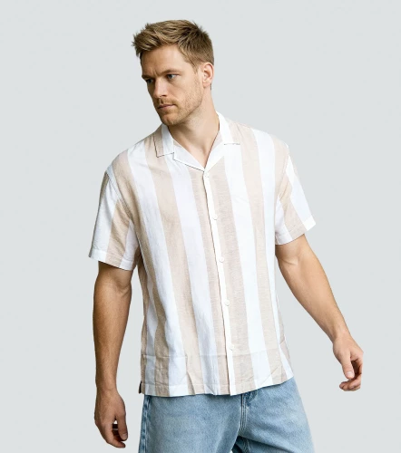 Camisa Jack And Jones Mc Jprsummer Linen Blend Shirt StripeBL