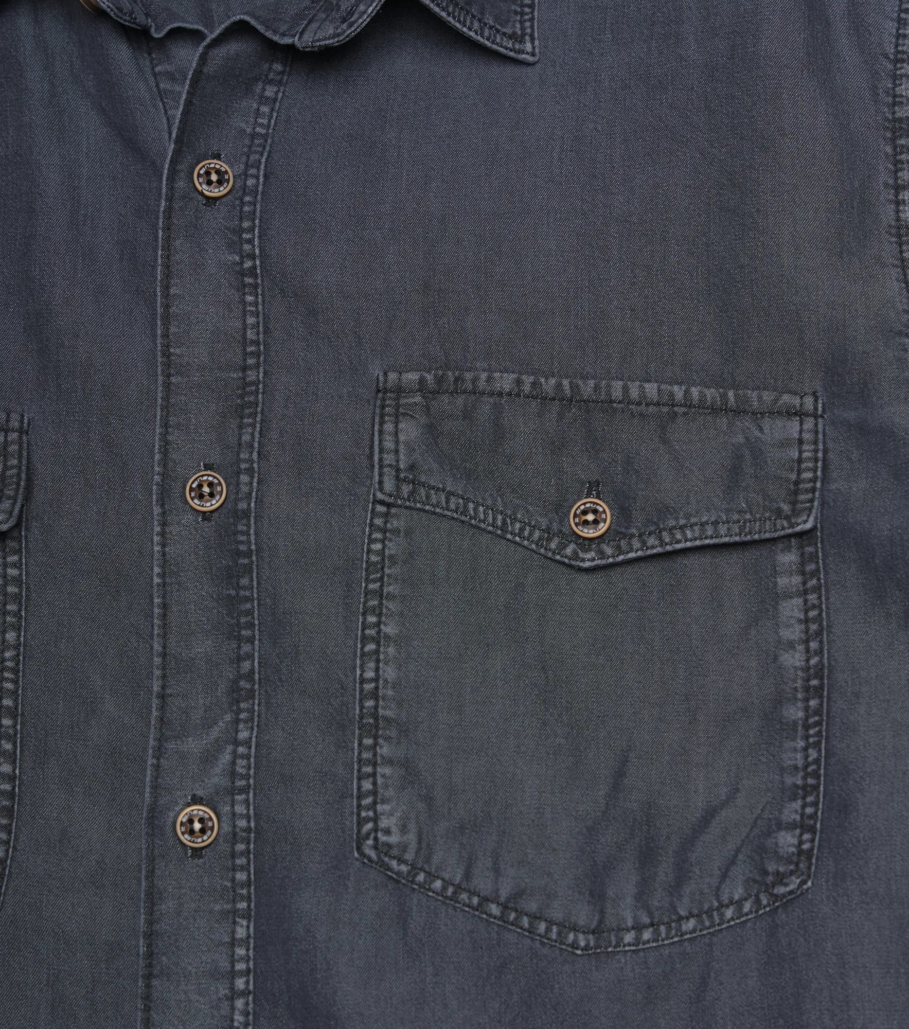 Slim Dayan Camisa Tono Negro En Tencel Unser 835620 NG