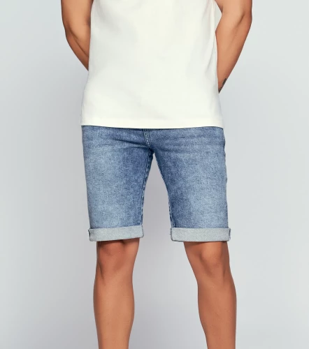 Bermuda Para Hombre En Indigo Con Proceso Claro UnserAZ