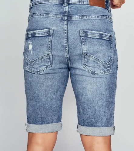 Bermuda Para Hombre En Indigo Con Proceso Claro UnserAZ