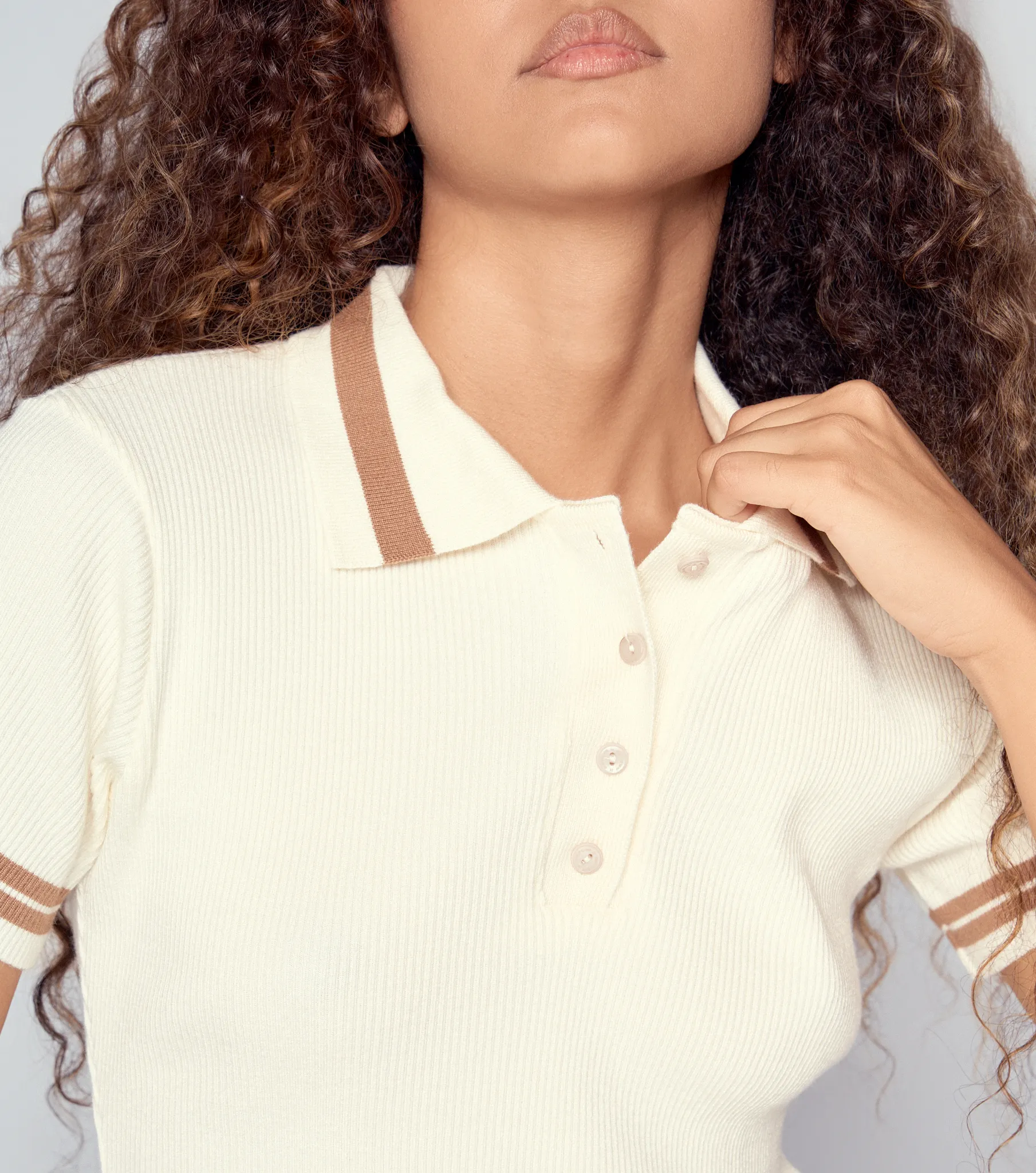 Cloe Blusa Tejida Con Cuello Y Botones Unser 832678 AR