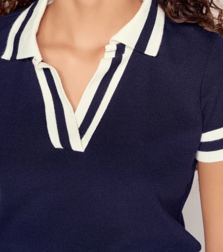 Karoll Blusa Tejida Con Cuello Y Escote V UnserAZ