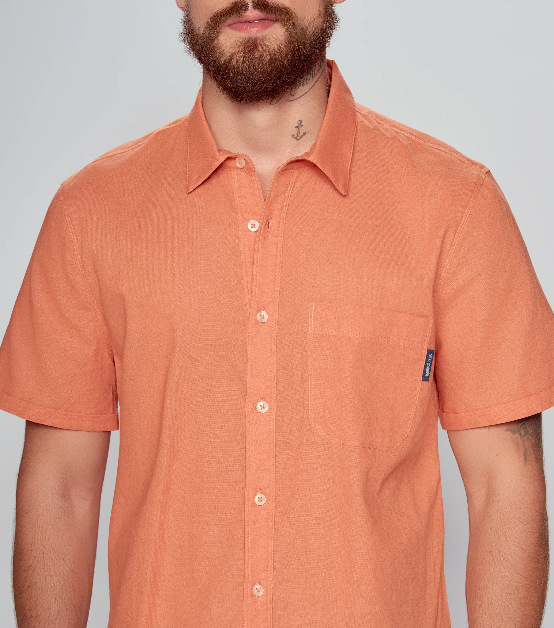 Knot Camisa Manga Corta Masculina Gas 834271 CO