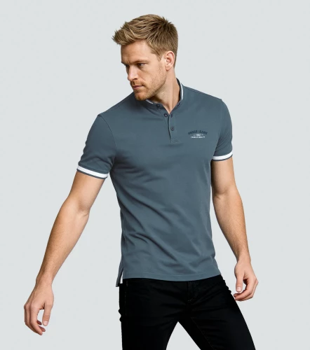 Slim Ivan Polo Unicolor Para Hombre Con Estampado En Delanero Y Cuello Neru UnserGR