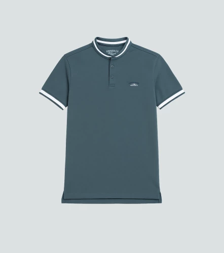 Slim Ivan Polo Unicolor Para Hombre Con Estampado En Delanero Y Cuello Neru UnserGR