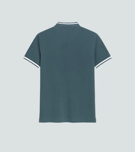 Slim Ivan Polo Unicolor Para Hombre Con Estampado En Delanero Y Cuello Neru UnserGR