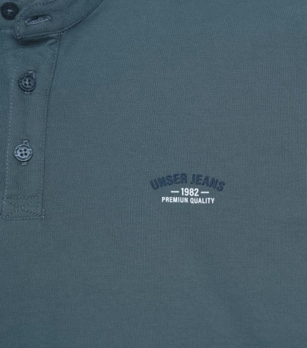 Slim Ivan Polo Unicolor Para Hombre Con Estampado En Delanero Y Cuello Neru UnserGR