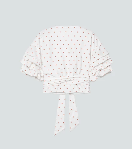 Blusa Para Mujer Con Puntos Lurex Escote Cruzado Manga Con Volumen DerekAR