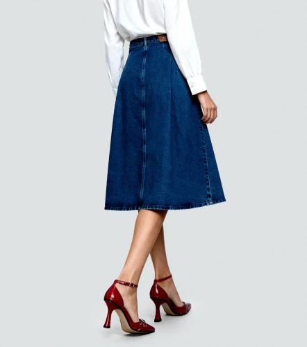 Falda En Indigo Acampanada Salome DerekAZ