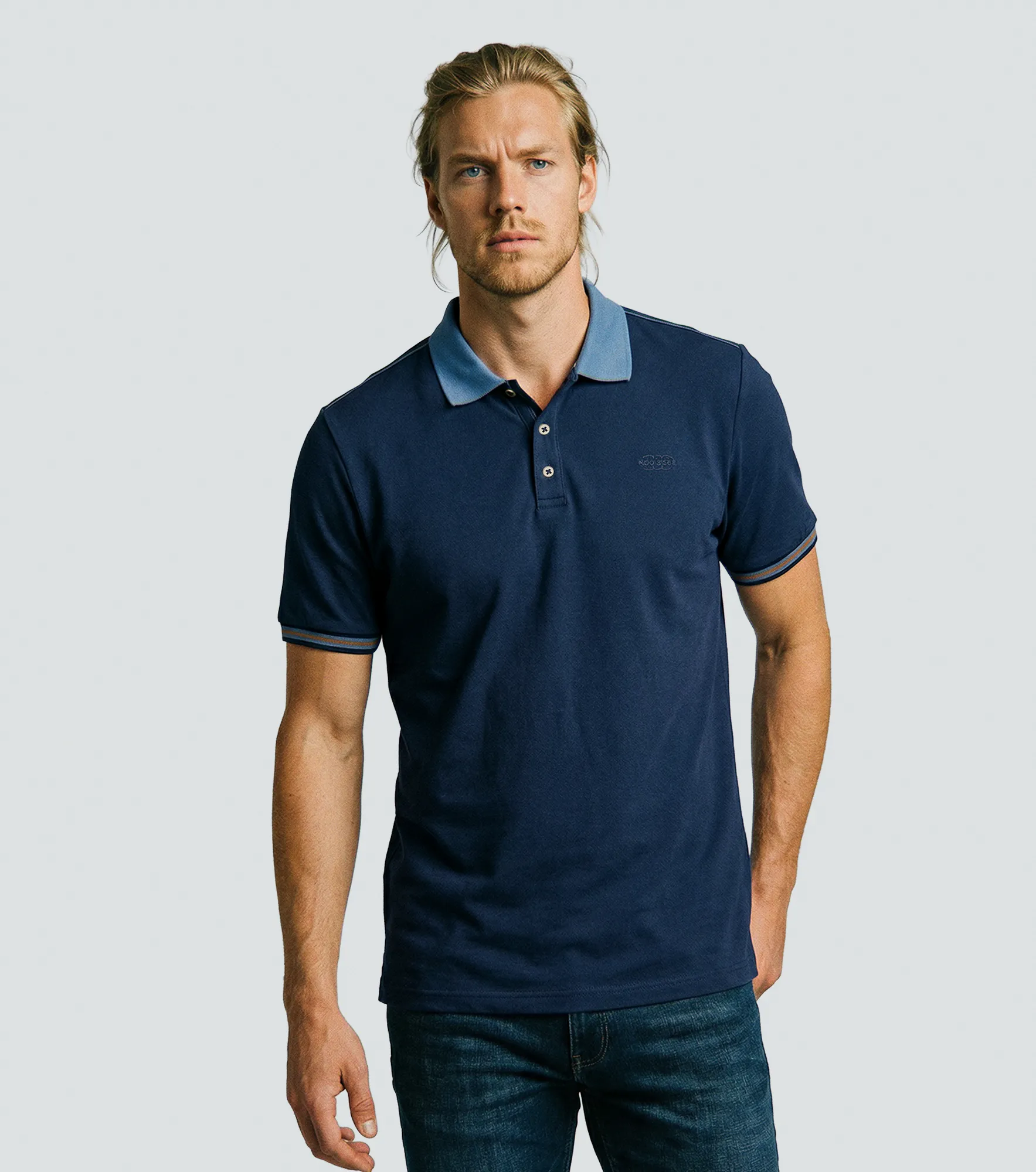 Slim Edwar Polo Con Detalles Combinados Unser 837222 AZ