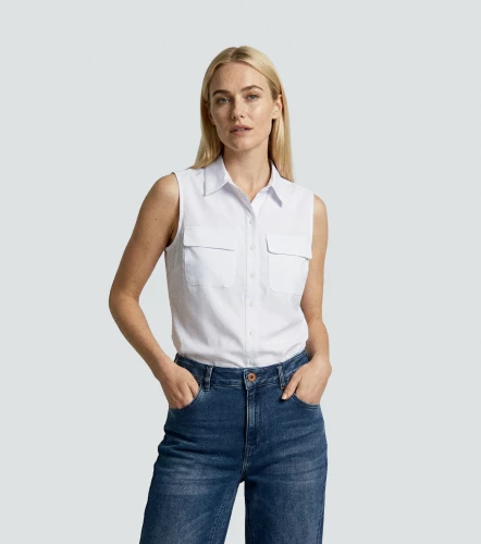 Lucero Blusa Camisera Manga Siza Con Bolsillos En Delantero UnserBL