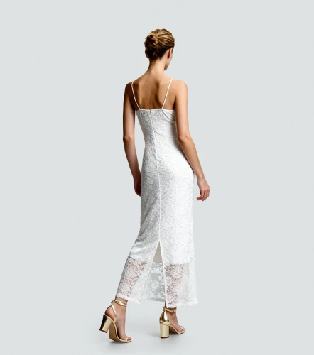 Vestido Largo Ajustado En Blonda DerekBL