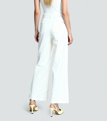 Pantalon Wide Leg En Drill Unicolor Andrew DerekBH